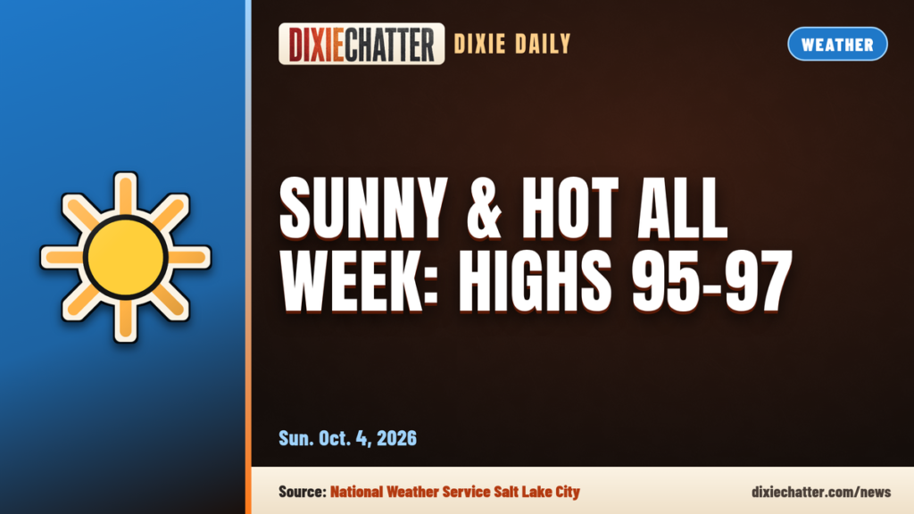Sunny and hot all week: highs near 95-97 in St. George