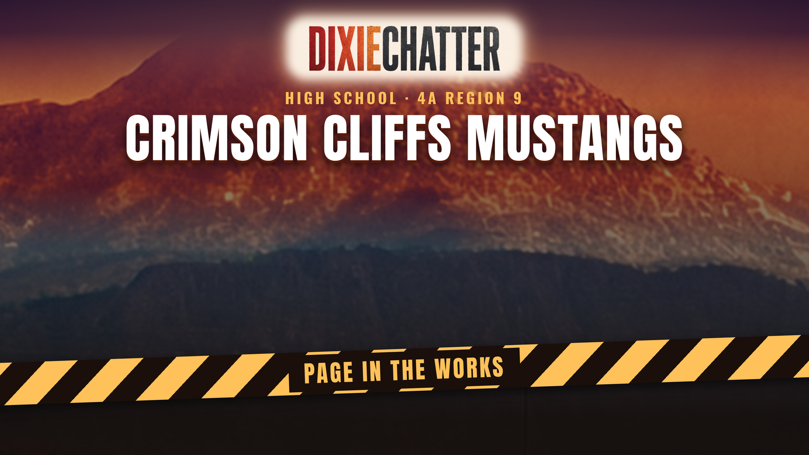 DixieChatter graphic: Crimson Cliffs Mustangs, page in the works.